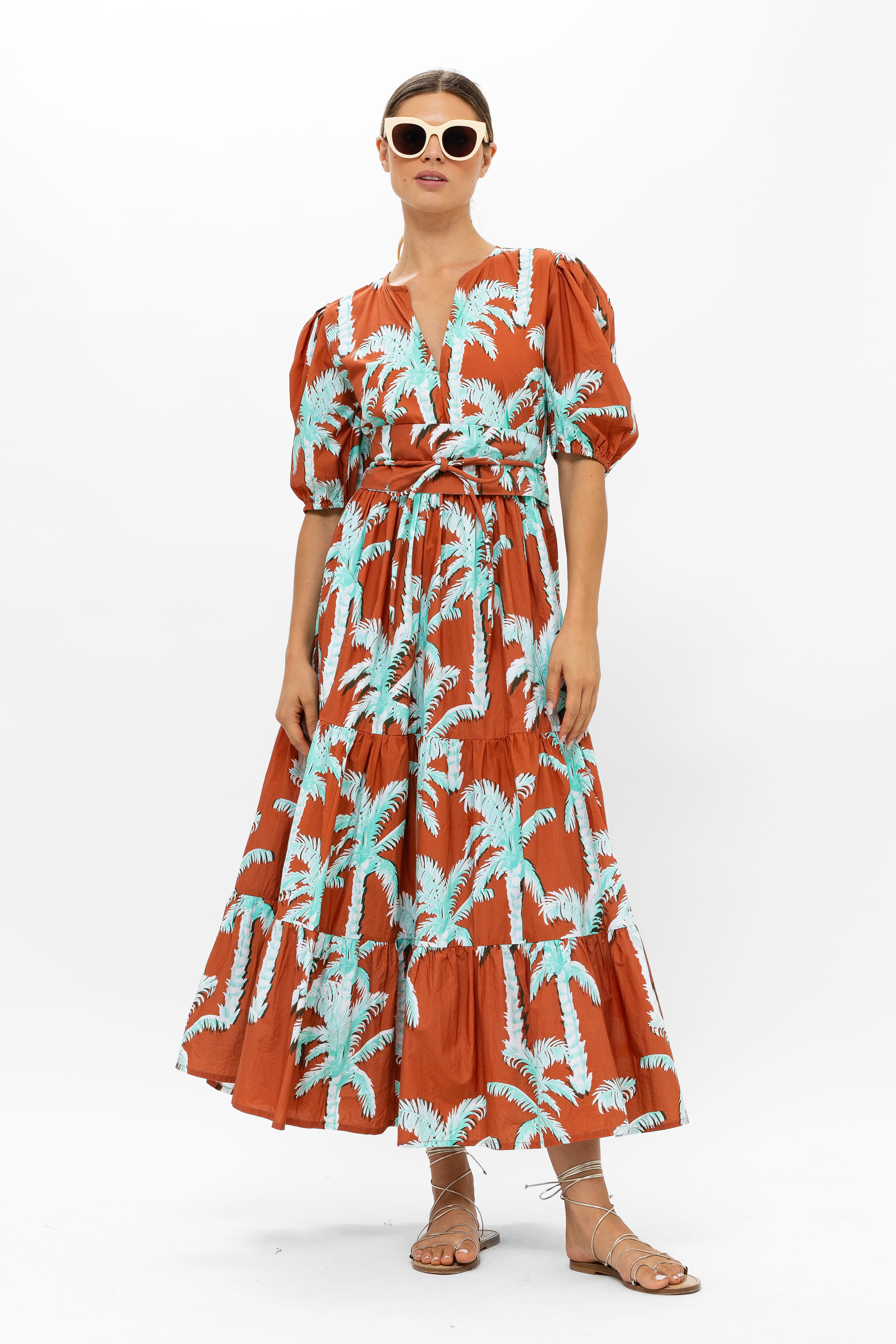 Puff Sleeve Maxi- Cartagena Brown