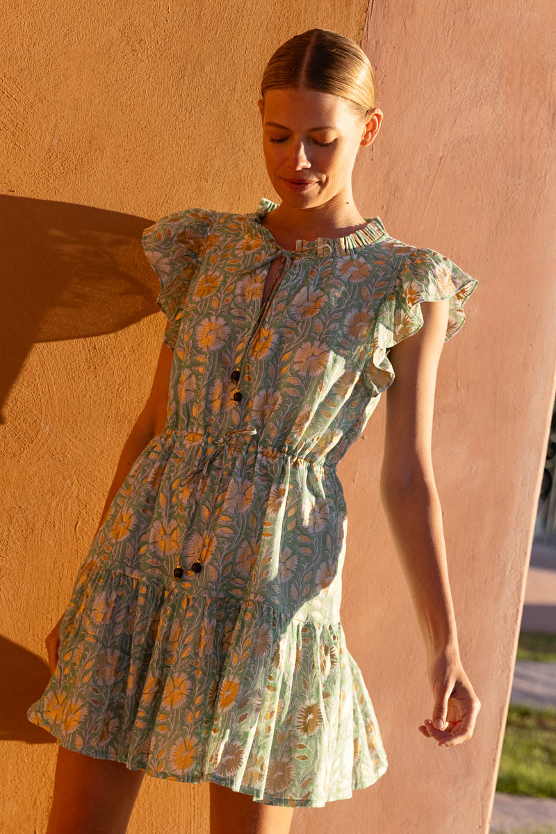 Cinched Flirty Short- Mughal Green