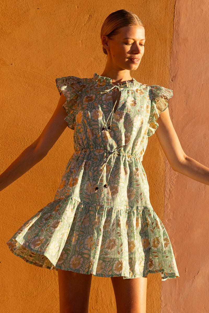 Cinched Flirty Short- Mughal Green