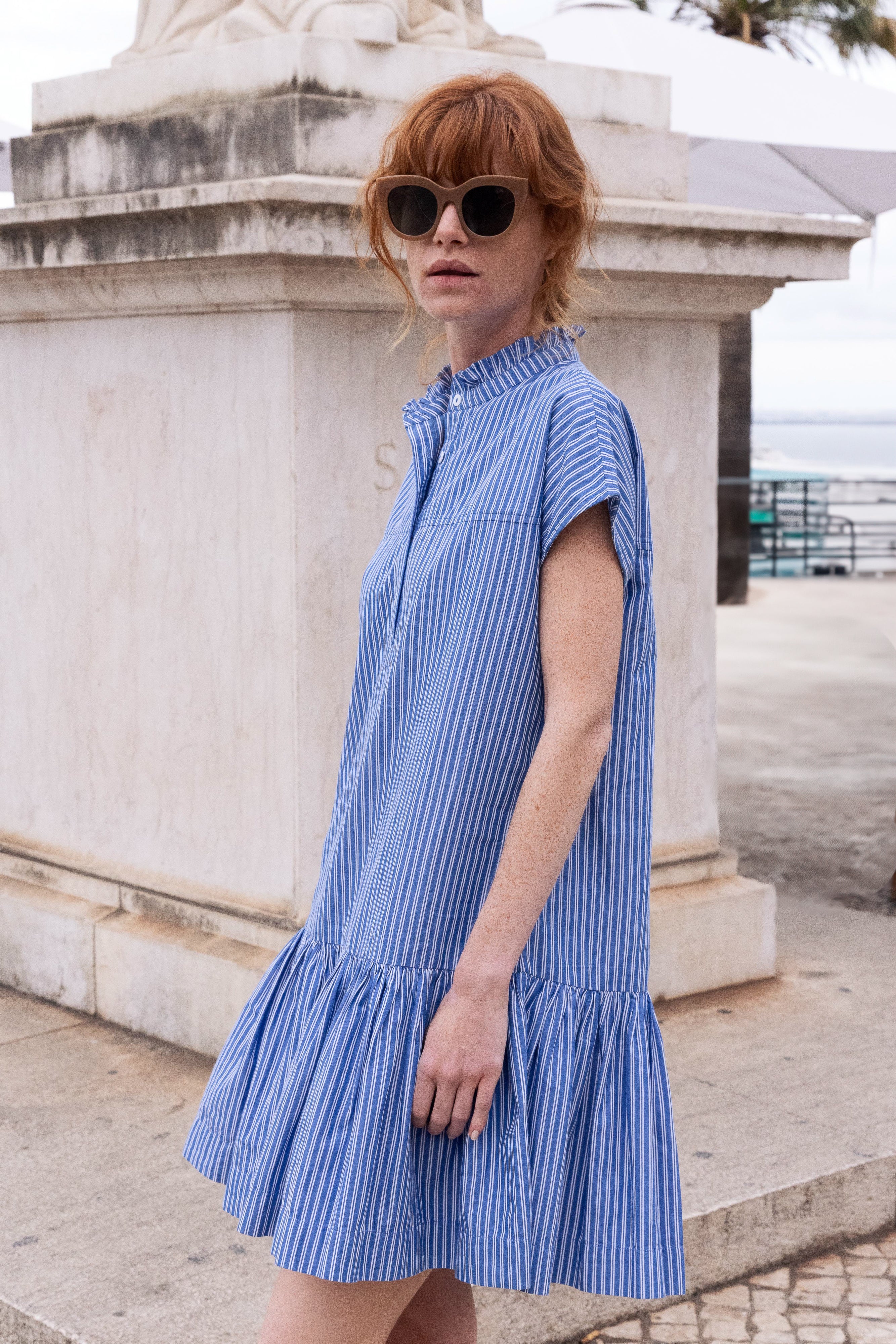 Cap Sleeve Mini- Devon Blue