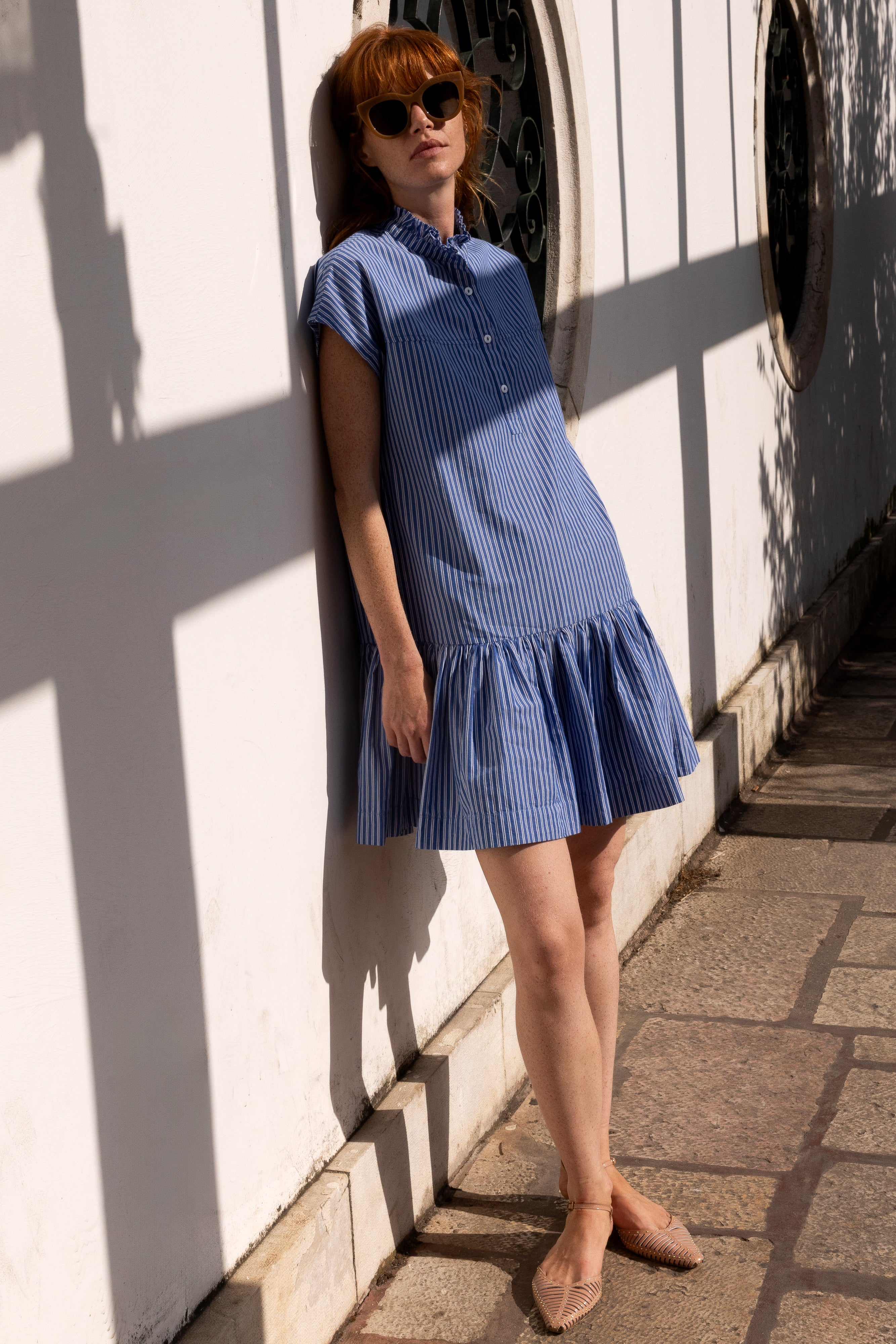 Cap Sleeve Mini- Devon Blue