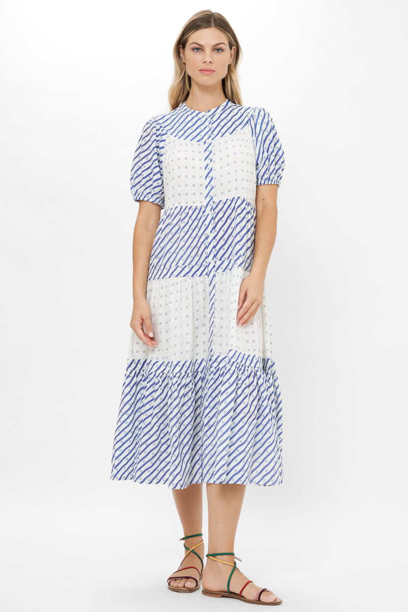 Scoop Tiered Midi- Dipsy Navy