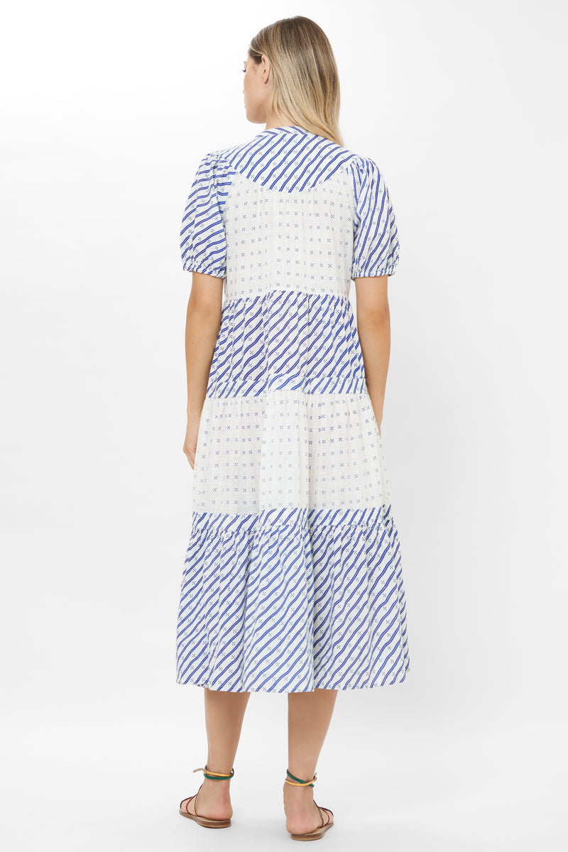 Scoop Tiered Midi- Dipsy Navy
