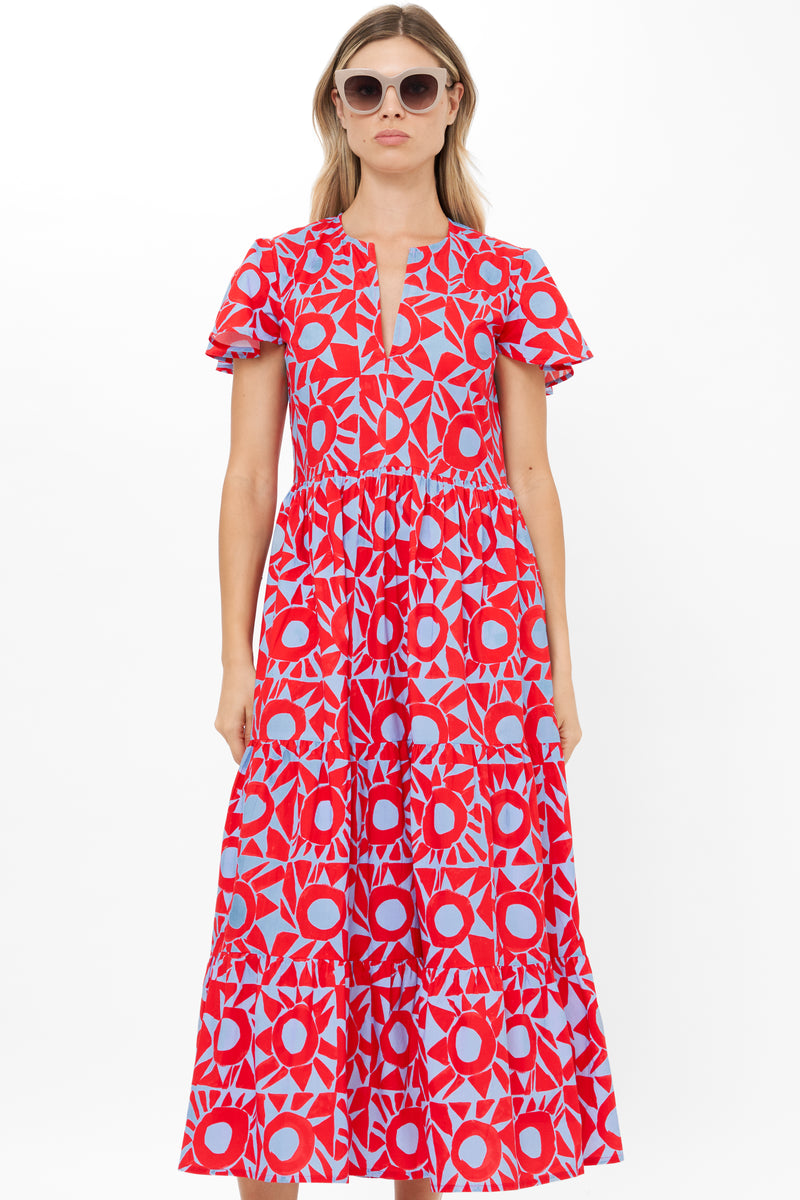 V-Neck Maxi- Eclipse Red