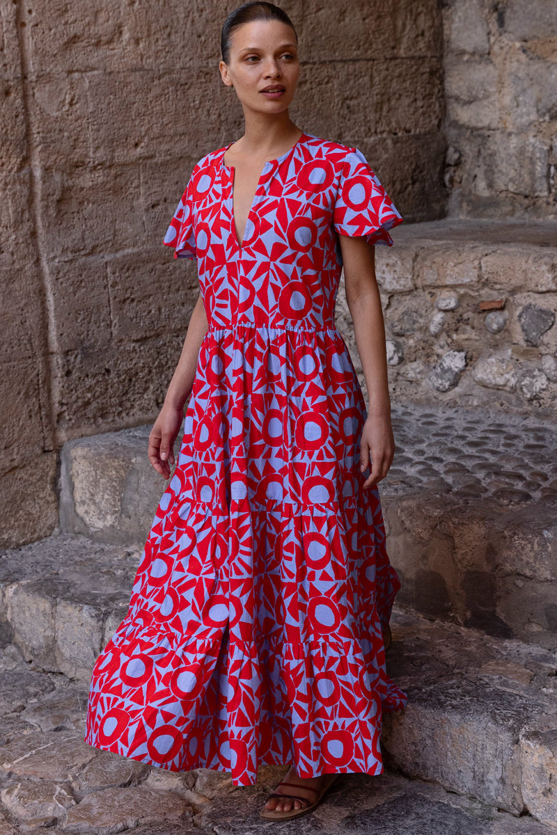V-Neck Maxi- Eclipse Red