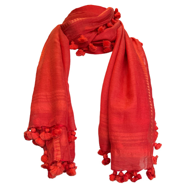 Flame Tassel Scarf