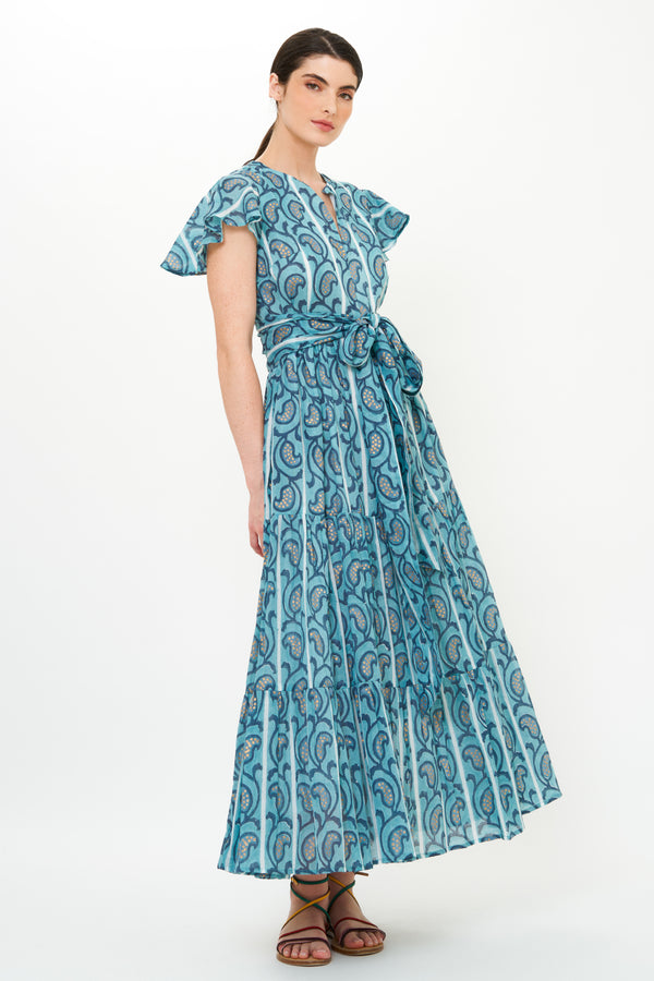 V-Neck Maxi- Goa Blue