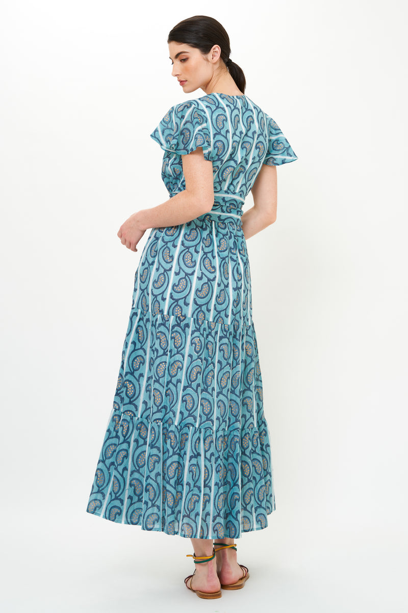 V-Neck Maxi- Goa Blue
