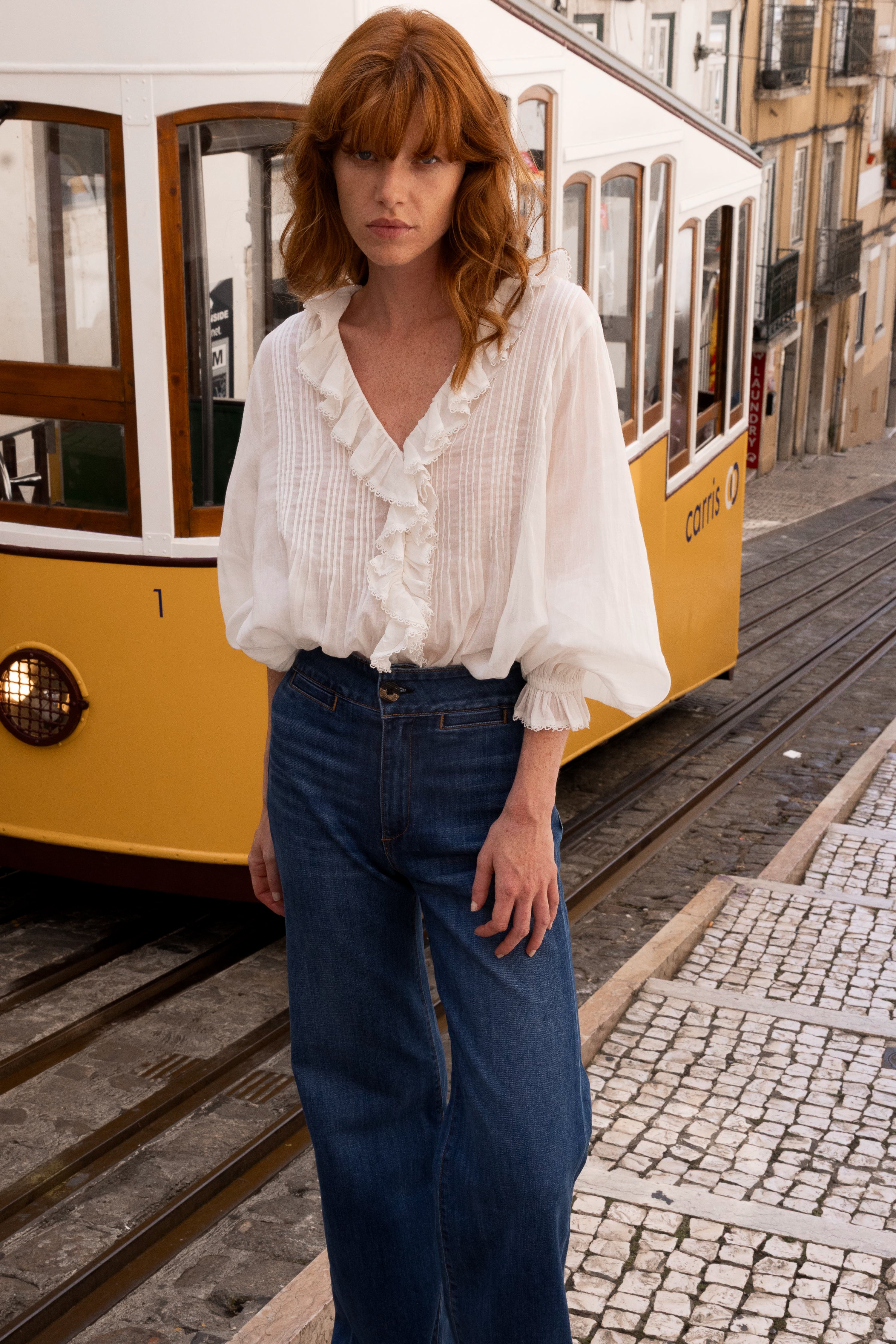 Mila Top- Hepburn Cloud