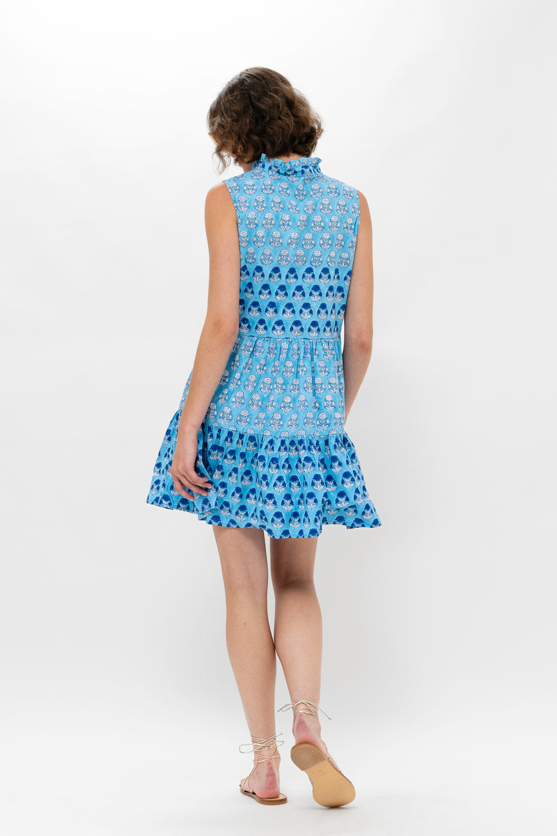 Yoke Dress- Laguna Blue