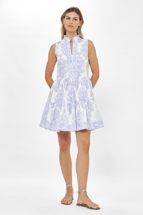 Yoke Dress- Amadora Blue