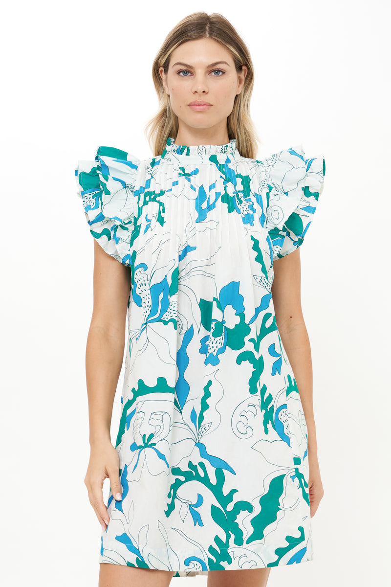 Pintuck Ruffle Mini- Orchid Green