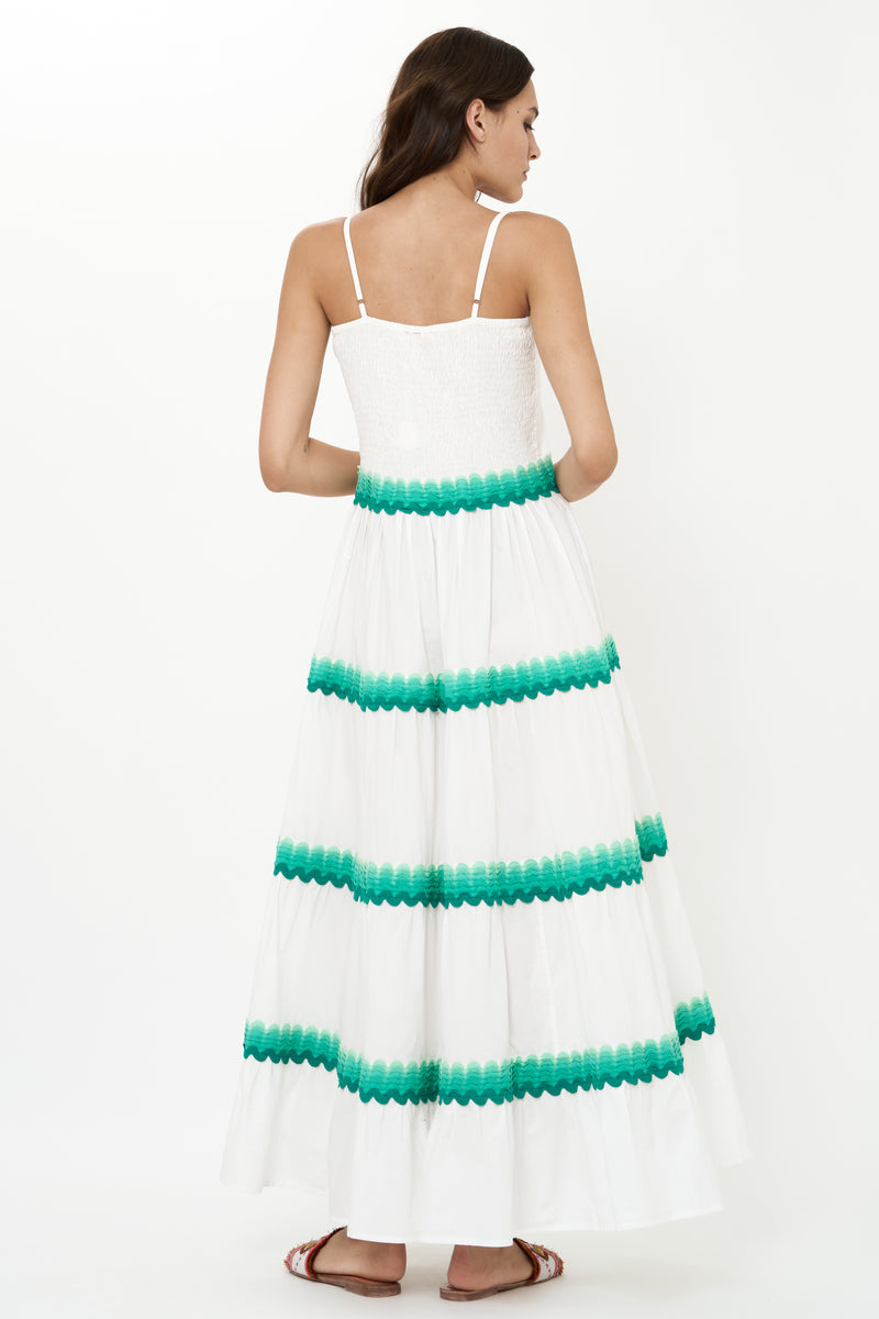 Smocked Back Maxi- Pacifica Aqua