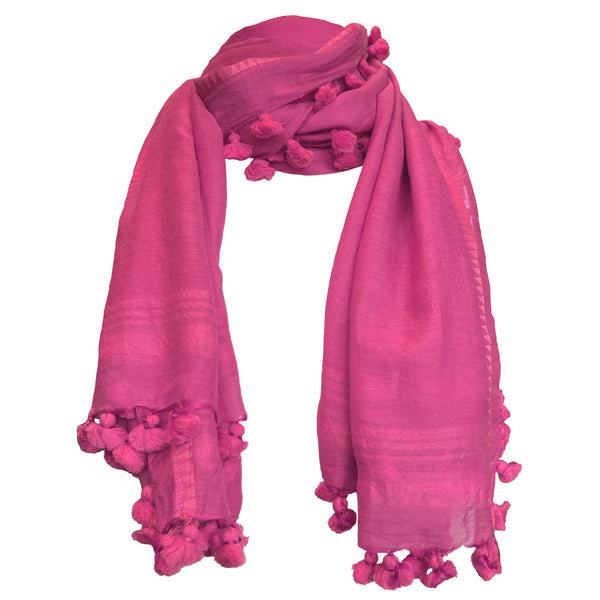 Pink Tassel Scarf