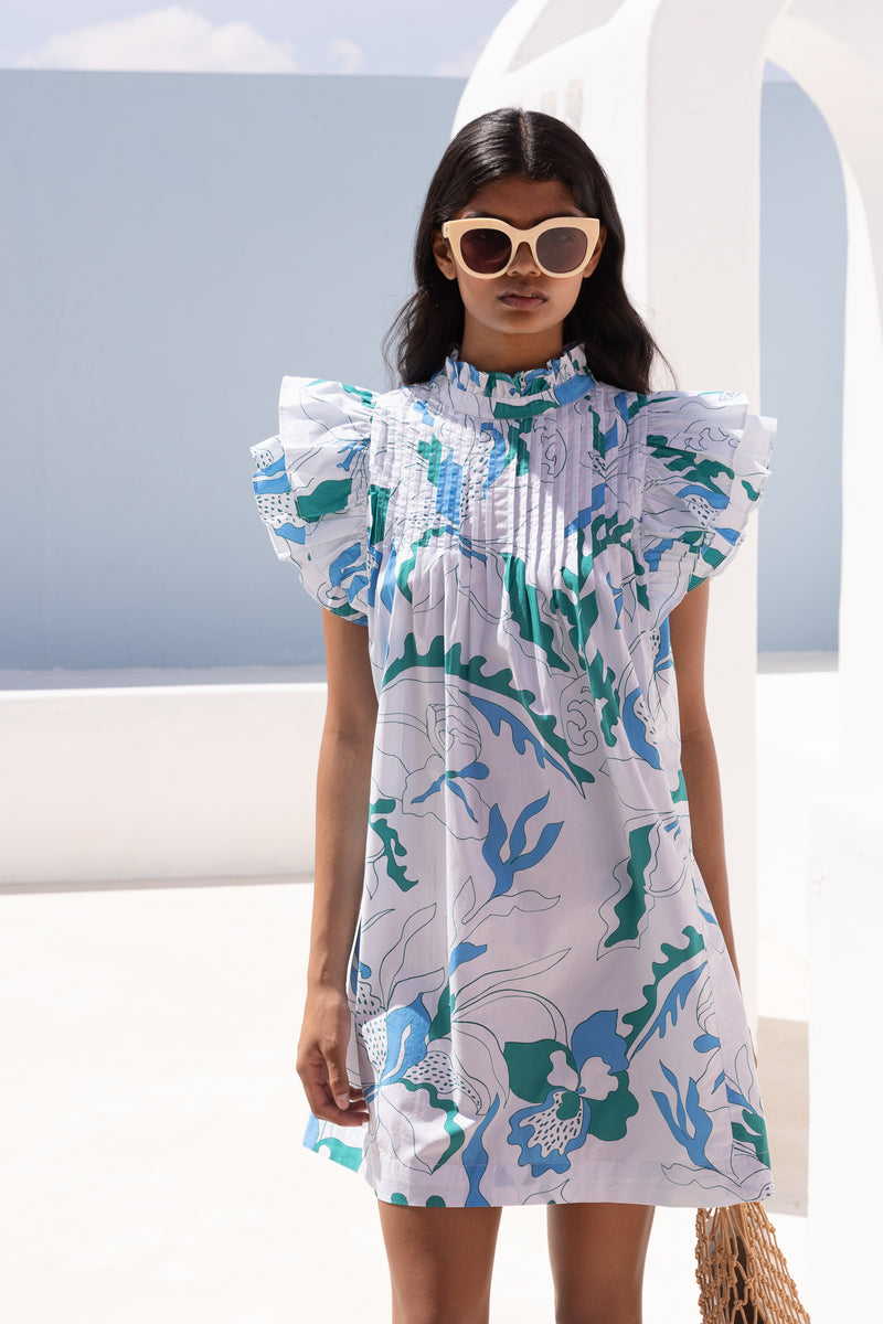 Pintuck Ruffle Mini- Orchid Green