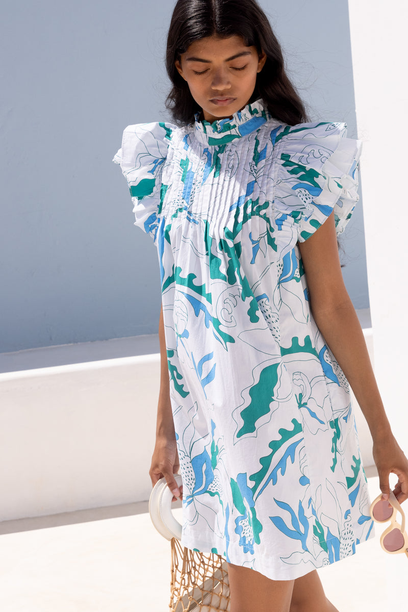 Pintuck Ruffle Mini- Orchid Green