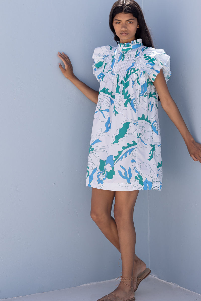 Pintuck Ruffle Mini- Orchid Green