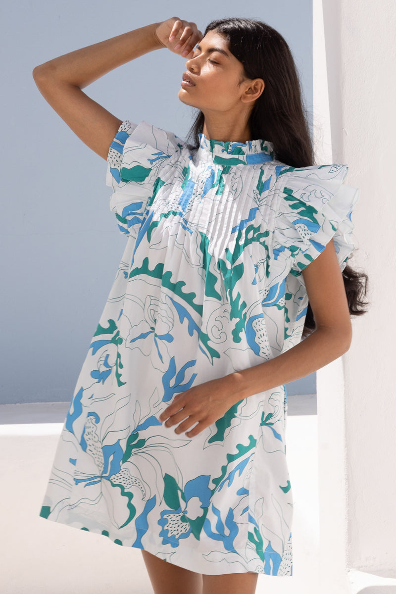 Pintuck Ruffle Mini- Orchid Green