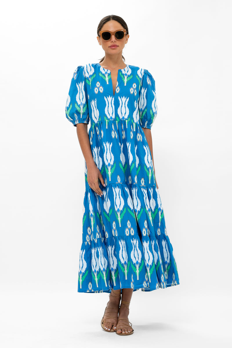 Puff Sleeve Maxi- Sumba Blue