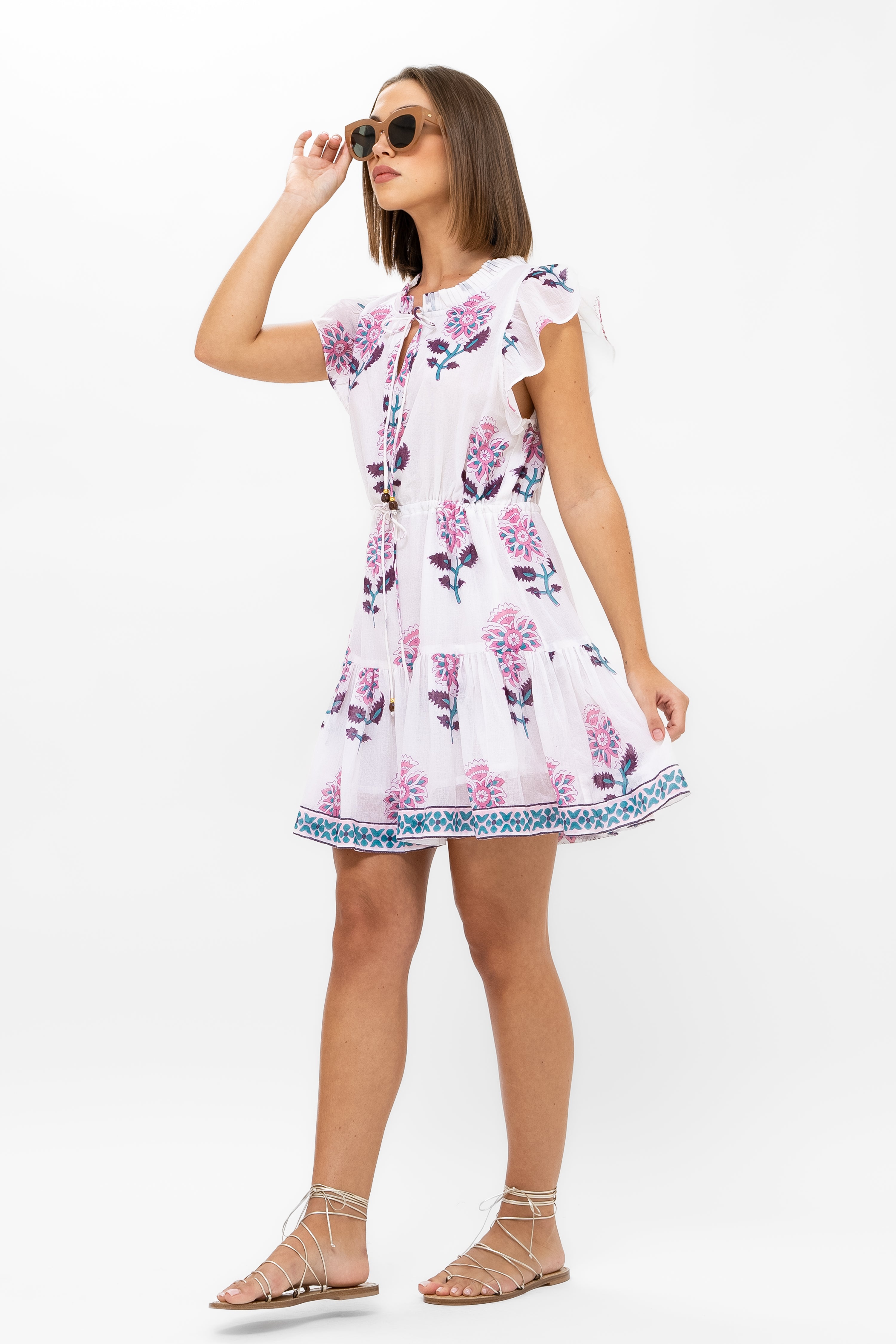 Cinched Flirty Short- Puglia Petal
