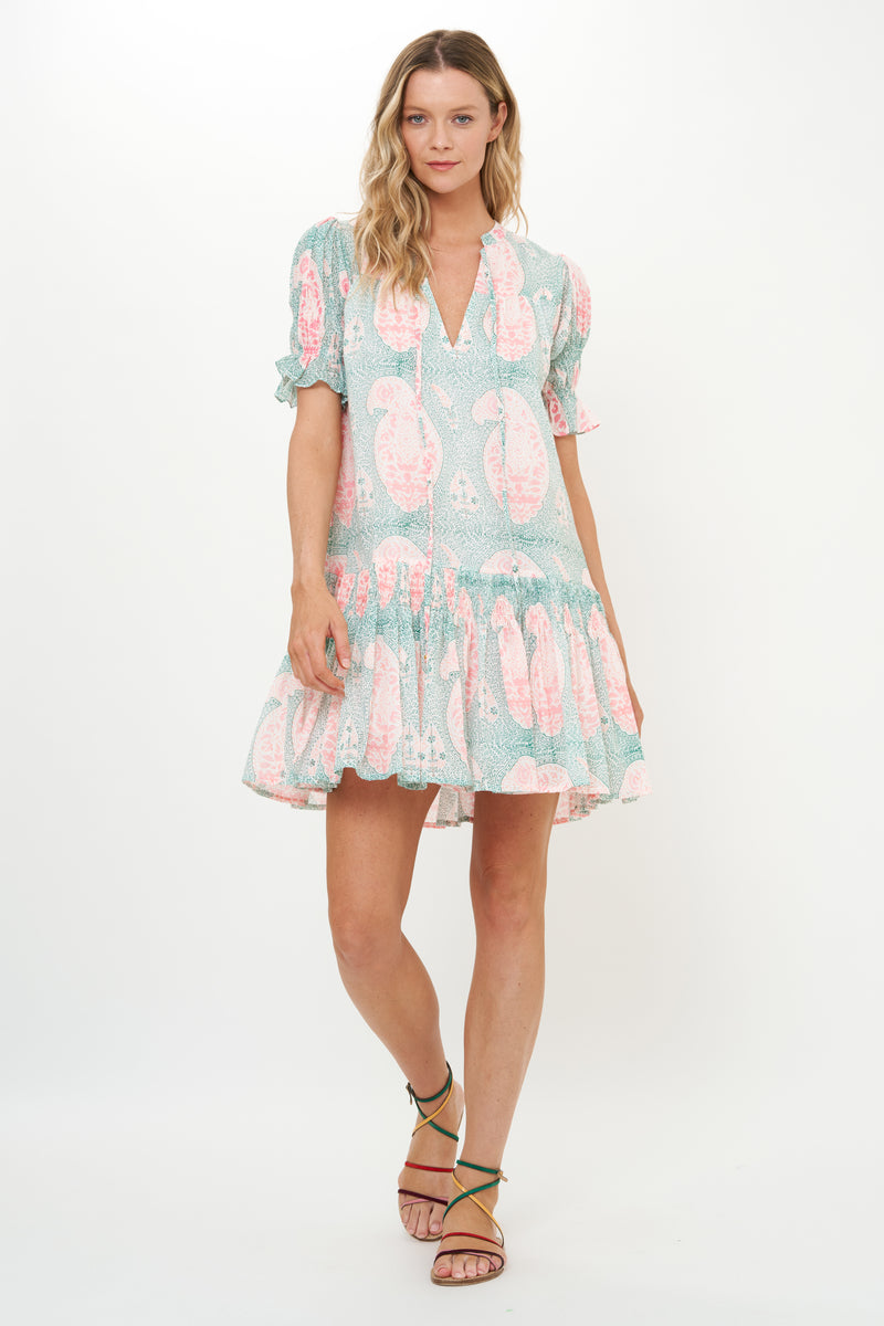 Smocked Drop Mini- Samode Green