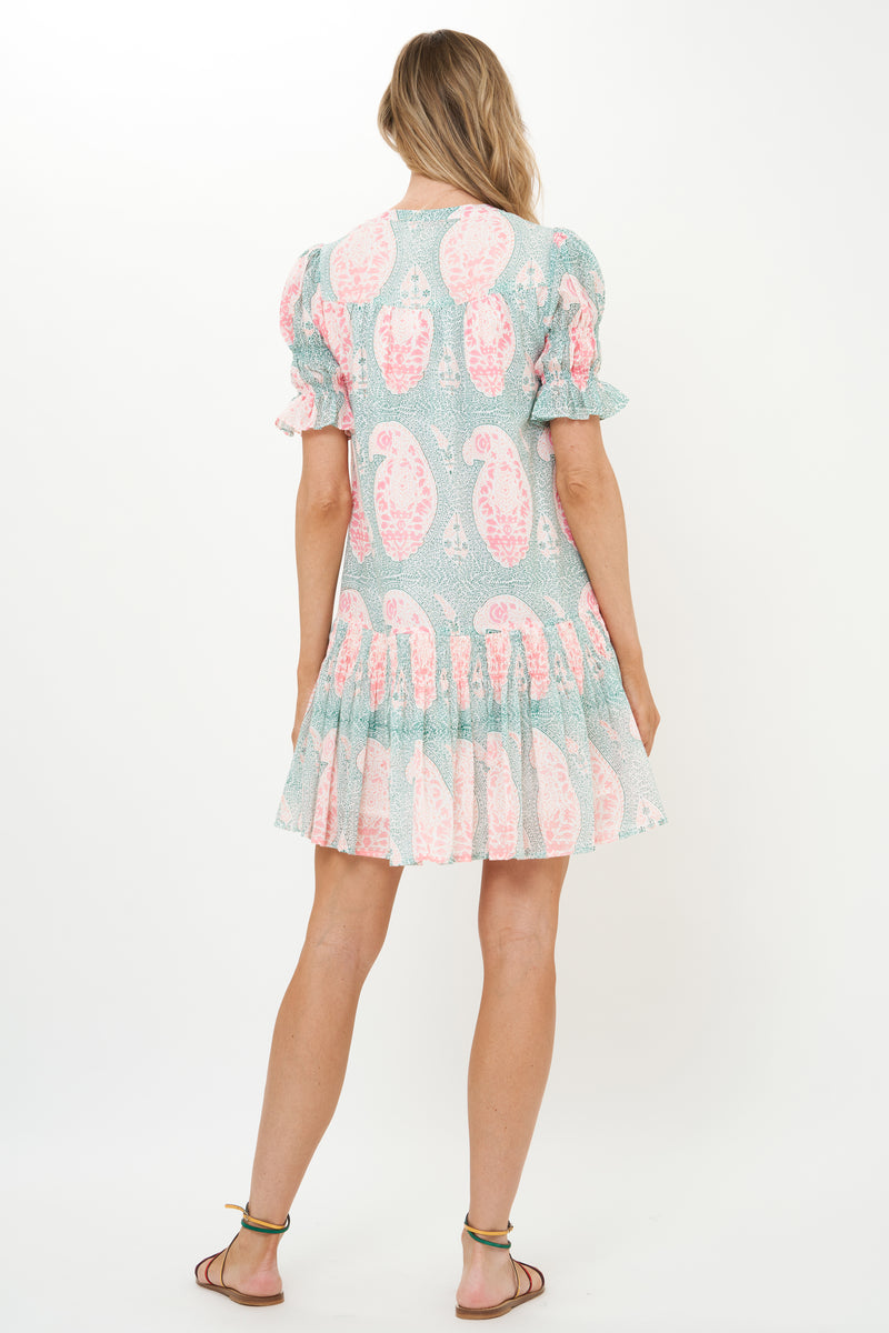 Smocked Drop Mini- Samode Green
