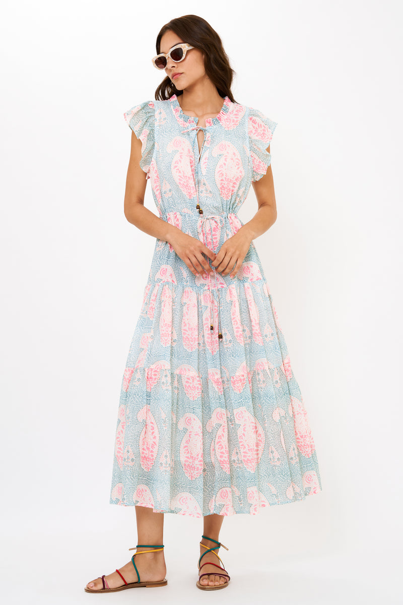 Cinched Flirty Midi- Samode Green