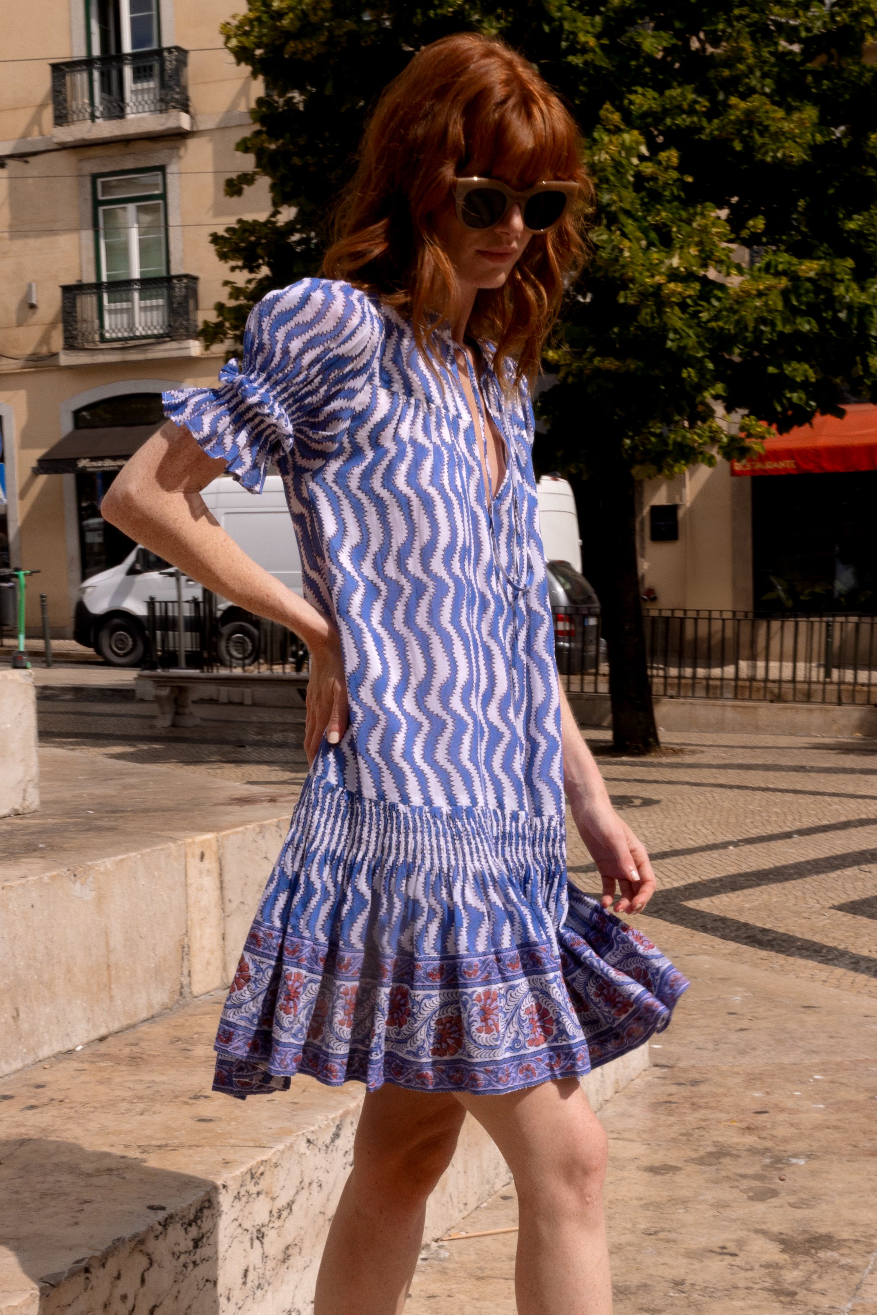 Smocked Drop Mini- Sierra Blue