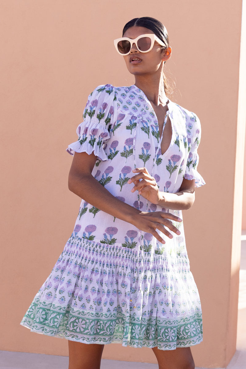 Smocked Drop Mini- Bloom Lilac