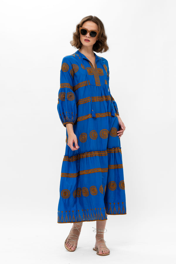 Long Sleeve Cuff Maxi - Soleil Blue