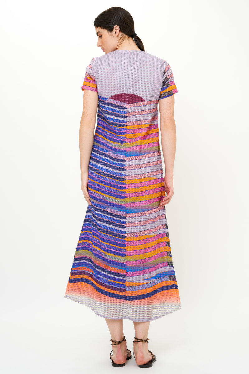 Short Sleeve Shift Maxi- Solstice Blue