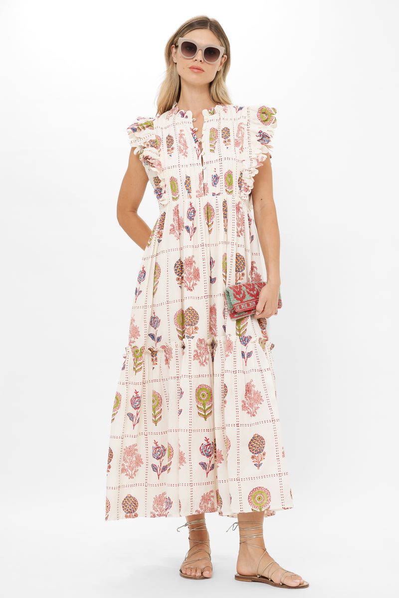 Scallop Pintuck Maxi- Taormina Cream