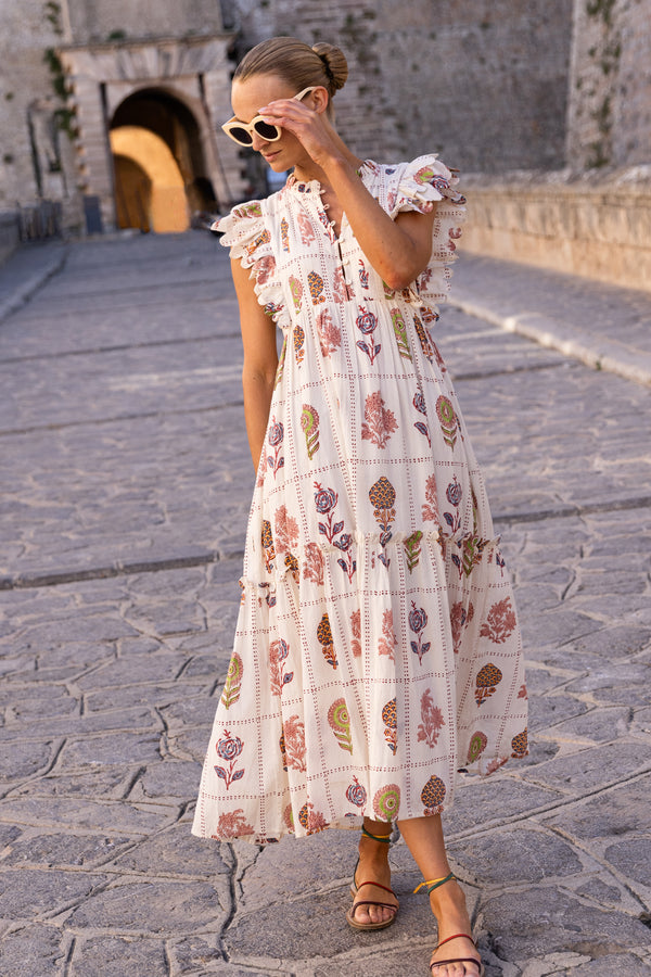 Scallop Pintuck Maxi- Taormina Cream