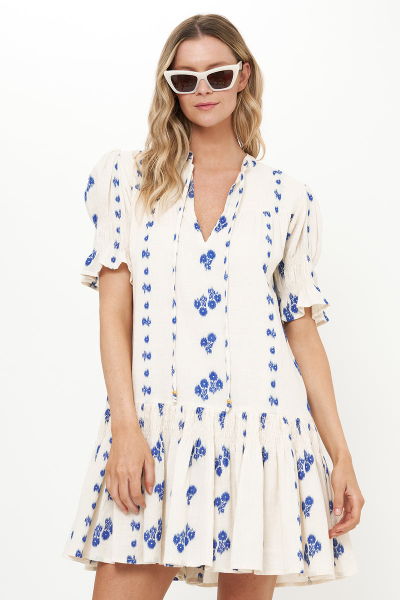 Smocked Drop Mini- Wicklow Blue
